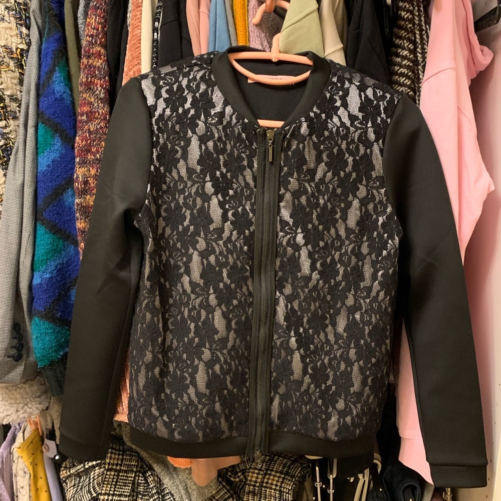 Fornarina lace zipped sweatshirt